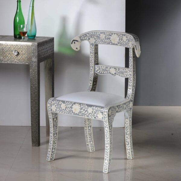 Bone Inlay Chair - Grey
