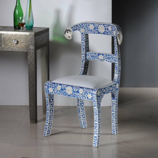 Bone Inlay Chair - Blue