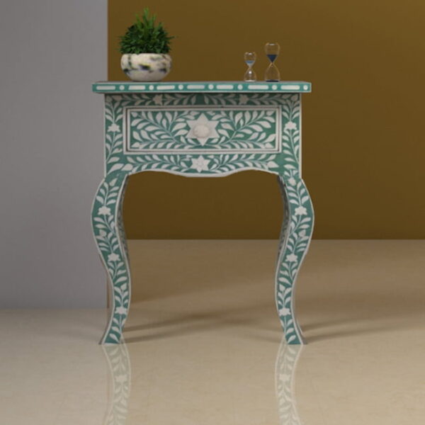 French Bedside Table- Green
