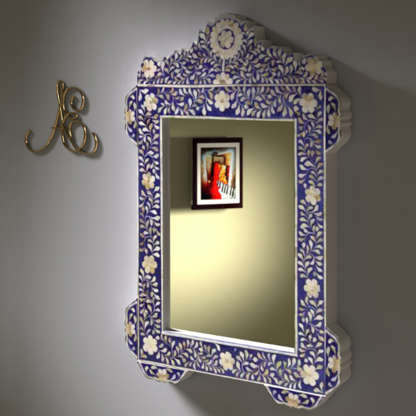 Decorative Mirror-Blue